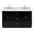 Ariel Hamlet 61" Free Standing Double Basin Vanity Set with Cabinet and Marble Vanity Top Black / Carrara White Top