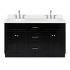Ariel Hamlet 60" Free Standing Double Basin Vanity Set with Cabinet and Quartz Vanity Top Black / Pure White Top