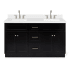 Ariel Hamlet 60" Free Standing Double Basin Vanity Set with Cabinet and Quartz Vanity Top Black / Pure White Top