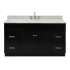 Ariel Hamlet 61" Free Standing Single Basin Vanity Set with Cabinet and Marble Vanity Top Black / Carrara White Top