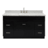Ariel Hamlet 60" Free Standing Single Basin Vanity Set with Cabinet and Marble Vanity Top Black / Carrara White Top
