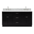 Ariel Hamlet 67" Free Standing Double Basin Vanity Set with Cabinet and Marble Vanity Top Black