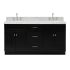 Ariel Hamlet 66" Free Standing Double Basin Vanity Set with Cabinet and Marble Vanity Top Black