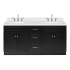 Ariel Hamlet 72" Free Standing Double Basin Vanity Set with Cabinet, Quartz Vanity Top, and Oval Bathroom Sinks Black