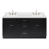 Ariel Hamlet 72" Free Standing Double Basin Vanity Set with Cabinet, Quartz Vanity Top, and Rectangular Bathroom Sinks Black