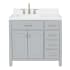 Ariel Bristol 36" Free Standing Single Basin Vanity Set with Cabinet, Quartz Vanity Top, and Rectangular Sink Grey