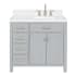 Ariel Bristol 36" Free Standing Single Basin Vanity Set with Cabinet, Quartz Vanity Top, and Rectangular Sink Grey