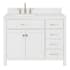 Ariel Bristol 42" Free Standing Single Basin Vanity Set with Cabinet, Quartz Vanity Top, and Rectangular Sink White
