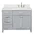 Ariel Bristol 42" Free Standing Single Basin Vanity Set with Cabinet, Quartz Vanity Top, and Rectangular Sink Grey