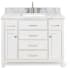 Ariel Bristol 42" Thick Carrara Marble Vanity Top White