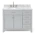 Ariel Bristol 42" Thick Carrara Marble Vanity Top Grey