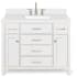 Ariel Bristol 42" Thick Quartz Vanity Top White
