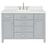 Ariel Bristol 48" Free Standing Single Basin Vanity Set with Cabinet, Quartz Vanity Top, and Oval Sink Grey