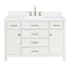Ariel Bristol 48" Free Standing Single Basin Vanity Set with Cabinet, Quartz Vanity Top, and Rectangular Sink White