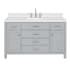 Ariel Bristol 54" Free Standing Single Basin Vanity Set with Cabinet, Quartz Vanity Top, and Rectangular Sink Grey