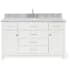 Ariel Bristol 54" Thick Carrara Marble Vanity Top White