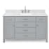 Ariel Bristol 54" Thick Carrara Marble Vanity Top Grey