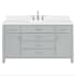 Ariel Bristol 60" Free Standing Single Basin Vanity Set with Cabinet, Quartz Vanity Top, and Rectangular Sink Grey