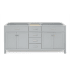 Ariel Bristol 72" Double Free Standing Vanity Cabinet Only - Less Vanity Top Grey