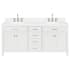 Ariel Bristol 72" Free Standing Double Basin Vanity Set with Cabinet, Quartz Vanity Top, and Oval Sink White