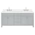 Ariel Bristol 72" Free Standing Double Basin Vanity Set with Cabinet, Quartz Vanity Top, and Rectangular Sink Grey