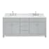 Ariel Bristol 72" Thick Carrara Marble Vanity Top Grey