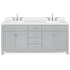 Ariel Bristol 72" Thick Quartz Vanity Top Grey