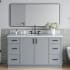 Ariel Kelly 61" Free Standing Single Basin Vanity Set with Cabinet and Quartz Vanity Top Grey