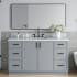Ariel Kelly 60" Free Standing Single Basin Vanity Set with Cabinet and Quartz Vanity Top Grey