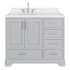 Ariel Stafford 42" Free Standing Single Basin Vanity Set with Cabinet, Quartz Vanity Top, and Oval Sink Grey