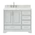 Ariel Stafford 43" Free Standing Single Basin Vanity Set with Cabinet and Marble Vanity Top Grey