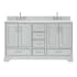 Ariel Stafford 60" Free Standing Double Basin Vanity Set with Cabinet and Marble Vanity Top Grey