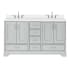 Ariel Stafford 60" Free Standing Double Basin Vanity Set with Cabinet and Quartz Vanity Top Grey