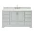 Ariel Stafford 60" Free Standing Single Basin Vanity Set with Cabinet and Marble Vanity Top Grey