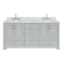 Ariel Stafford 72" Free Standing Double Basin Vanity Set with Cabinet and Marble Vanity Top Grey