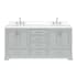 Ariel Stafford 72" Free Standing Double Basin Vanity Set with Cabinet and Quartz Vanity Top Grey