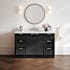 Ariel Milan 54" Free Standing Single Basin Vanity Set with Cabinet and Quartz Vanity Top Black / Carrara White Quartz Top / Brushed Nickel Hardware