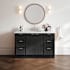 Ariel Milan 55" Free Standing Single Basin Vanity Set with Cabinet and Quartz Vanity Top Black / Pure White Quartz Top / Brushed Nickel Hardware