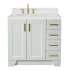 Ariel Taylor 36" Free Standing Single Basin Vanity Set with Cabinet, Quartz Vanity Top, and Left Offset Oval Bathroom Sink Grey