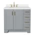 Ariel Taylor 36" Free Standing Single Basin Vanity Set with Hardwood Cabinet, Quartz Vanity Top, and Oval Bathroom Sink Gray