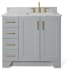 Ariel Taylor 36" Thick Carrara Marble Vanity Top Grey