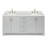 Ariel Taylor 72" Free Standing Double Basin Vanity Set with Cabinet, Quartz Vanity Top, and Oval Bathroom Sinks Grey