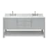 Ariel Bayhill 72" Free Standing Double Basin Vanity Set with Cabinet and Marble Vanity Top Grey / Carrara White Top