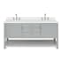 Ariel Bayhill 72" Free Standing Double Basin Vanity Set with Cabinet and Quartz Vanity Top Grey / Pure White Top
