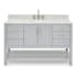 Ariel Magnolia 54" Free Standing Single Basin Vanity Set with Cabinet and Marble Vanity Top Grey / Carrara White Top