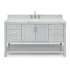 Ariel Magnolia 60" Free Standing Double Basin Vanity Set with Cabinet and Marble Vanity Top Grey / Carrara White Top