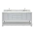 Ariel Magnolia 72" Free Standing Double Basin Vanity Set with Cabinet and Marble Vanity Top Grey / Carrara White Top