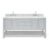 Ariel Magnolia 72" Free Standing Double Basin Vanity Set with Cabinet and Marble Vanity Top Grey / Carrara White Top