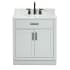 Ariel Hepburn 32" Free Standing Single Basin Vanity Set with Cabinet, Marble Vanity Top, and Oval Sink Grey