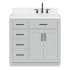 Ariel Hepburn 36" Free Standing Single Basin Vanity Set with Cabinet and Quartz Vanity Top Grey